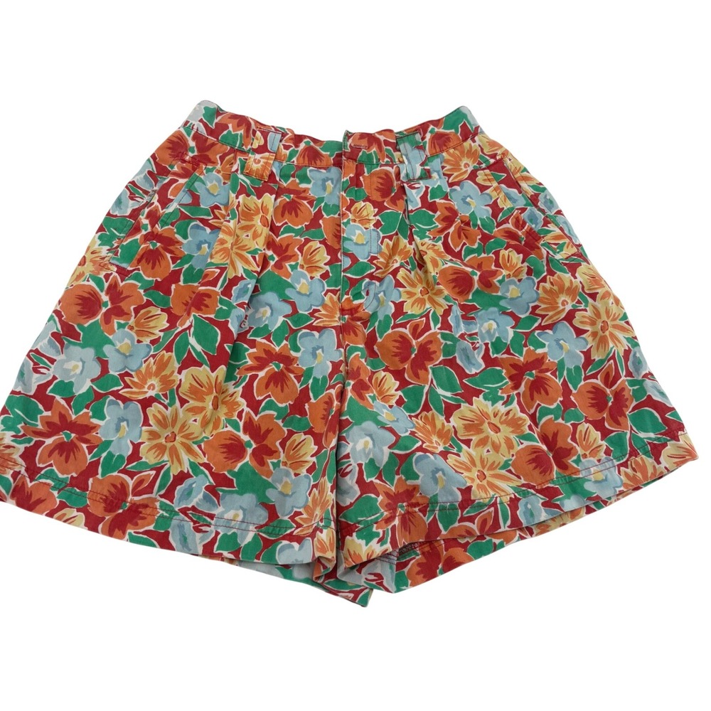 Essentials Sport Vintage Mom Shorts Floral High Waisted Multicolor Womens Sz 10‎